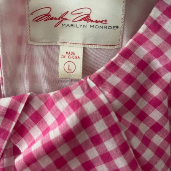 Marilyn Monroe Pink Gingham fit flare 100%cotton Retro sleeveless vintage style - Picture 5 of 6